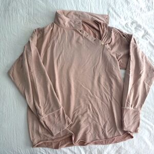 Free People Button Neck Mauve Pullover L